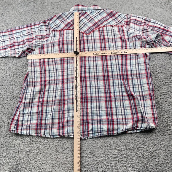 Ariat Shirt Womens 3XL Red Plaid Western Pearl Snap Long Sleeve Cotton Rodeo - Picture 4 of 10